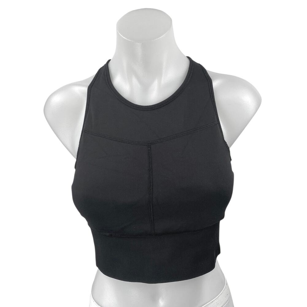 Lululemon Black Sleeveless Racerback Yoga Workout Athletic Sports Bra Crop Top 4